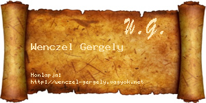 Wenczel Gergely névjegykártya